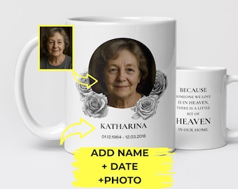 Taza conmemorativa personalizada con foto | Taza de recuerdo | Taza de luto personalizada | Regalo de recuerdo