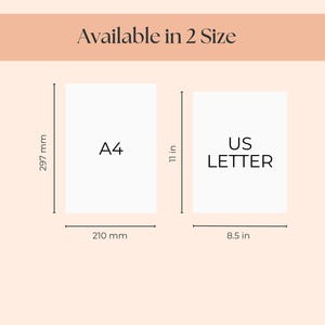 K&ouml;nnte beinhalten: Bild mit zwei Papierformaten: A4 (210 mm x 297 mm) und US Letter (8,5 Zoll x 11 Zoll). Der Text "Erh&auml;ltlich in 2 Gr&ouml;&szlig;en" steht oben. Das A4-Format ist mit seinen Abmessungen in Millimetern beschriftet, w&auml;hrend das US Letter-Format mit seinen Abmessungen in Zoll beschriftet ist.
