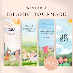 Marque-pages islamiques pour enfants, marque-page Coran imprimable, marque-page pour enfants musulmans, cadeau islamique pour les enfants, outil de suivi de lecture islamique, ressources islamiques