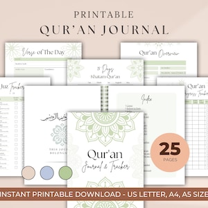 Quran Journal Digital, Quran Journaling, Quran Workbook, Quran Study & Reflection, Surah Study, Islamic Printable, Quran Journal PDF