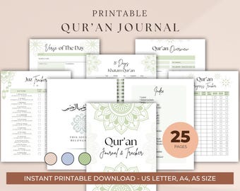 Quran Journal Digital, Quran Journaling, Quran Workbook, Quran Study & Reflection, Surah Study, Islamic Printable, Quran Journal PDF