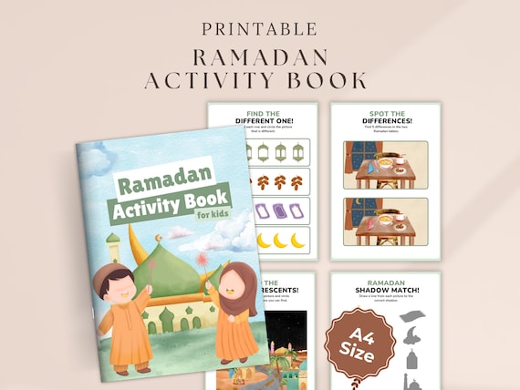 Ramadan Activity Book & Busy Book Ages 4-7: Islamic Coloring, Tracing, Maze Game (Printable A4)