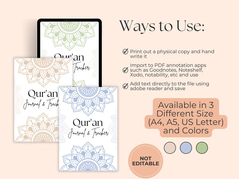 Koran Journal Digital, Koran Journaling, Koran Arbeitsbuch, Koran Studium & Reflexion, Sure Studium, Islamisch Druckbar, Koran Journal PDF Bild 10