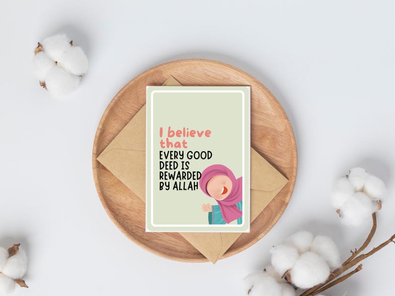 Islamic Affirmation Cards for Kids, Muslim Affirmation Cards, Printable ...