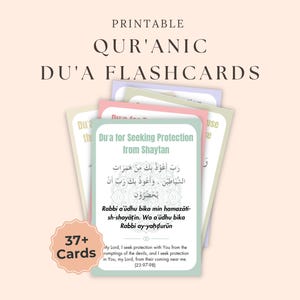 Islamic Dua Flashcards, Printable Quranic Dua Cards, Supplications for Muslim, Arabic Dua Cards with Transliteration and English Translation