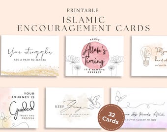 Islamische Ermutigung & Affirmation Card Deck, druckbare Islamische Motivationskarten für Reverts, Positive Muslim Affirmation, Islamische Zitate