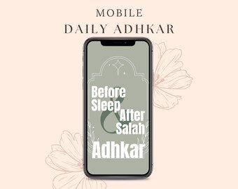 Mobile Daily Adhkar, Digital Dua Cards, Islamic Dhikr for Phone, Muslim Prayer Rememberance, Hyperlinked Adhkar Card, Pocket Dhikr  Dua Card