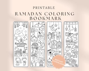 Ramadan Coloring Calendar Bookmark Set: 30 Day Eid Countdown Activity for Kids & Adults (PDF)