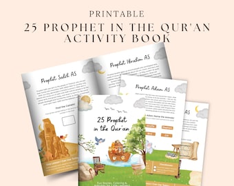25 Prophets in the Quran Activity Book: Printable Islamic Kids Stories & Activities, Muslim Homeschooling