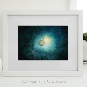 A Light in the Dark Cute angler fish print. Wall Decor full of hope, happiness, & encouragement. Kawaii fish art of a happy sea monster. image 3