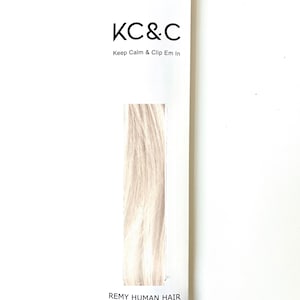 アイスブロンド レミー クリップイン ヘアエクステンション：バレイヤージュ ハイライト