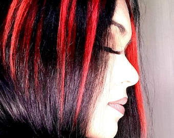 Red Hair Highlights - 100% Real Human Clip-in Hair Extensions