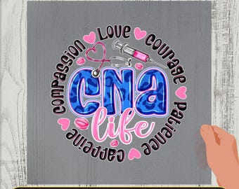 CNA Life DTF Transfer, Leopard Print Nurse Design, Heat Transfer