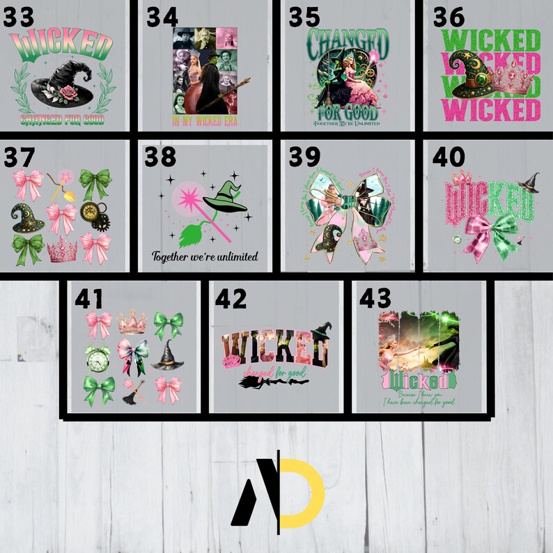 Wicked Movie DTF Transfer, Iron on Heat Transfer, Witch Design - Etsy