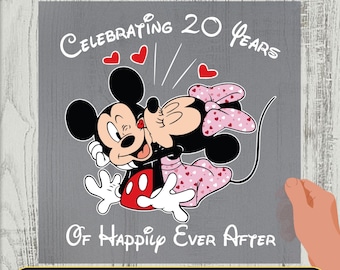Mickey and Minnie Anniversary DTF Transfer, Disney Magical Years Decal