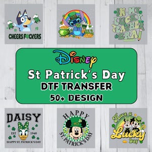 50+ Disneyworld St Patrick's Day DTF Transfer, Bulk Design, Ready to Press, Disneyworld Characters, 2025 St Patrick's Day Gift, Disneyland