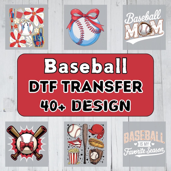 Baseball DTF Transfer, Coquette Bow, Sport Mom, Game Day Print