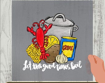 Crawfish Boil DTF Transfer, Louisiana Lobster Iron-On Decal