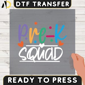 Transfert DTF de l&#39;équipe préscolaire, Prêt à l&#39;emploi pour l&#39;équipe d&#39;enseignants de la maternelle, Transfert à chaud pour la première journée d&#39;école pour les enfants, Impression DTF Première journée d&#39;école