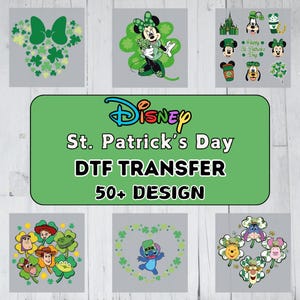 50+ St Patrick's Day Disneyland DTF Transfer, Mickey and Friends DTF Press, Ready for Press, Mickey and Minnie Design, DIY Gift, St Patricks