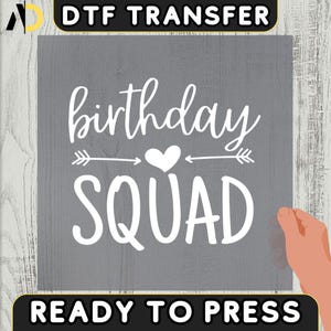 Custom Birthday Squad DTF Transfer, Birthday Group Iron-On Decal, Birthday Party Heat Press, Birthday Crew Decal,Birthday Boy Ready to Press