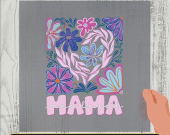 Floral Mama DTF Transfer, Ready to Press Iron-On Decal
