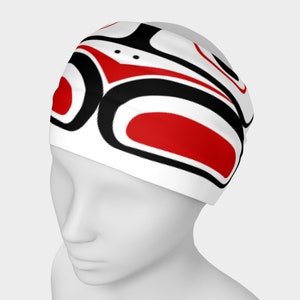 Northwest Eagle Totem Art Buff Gaiter Face Cover Headband  White Background