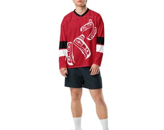 Eagle & Raven Hockey Style Jersey Designed by Tlingit Artist