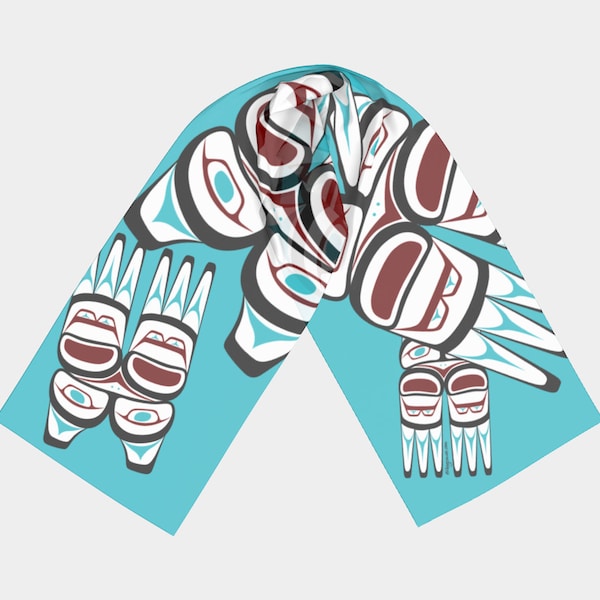Many Eagles Tlingit Haida Tribal Artist Designed Eagle Rectangular Scarf