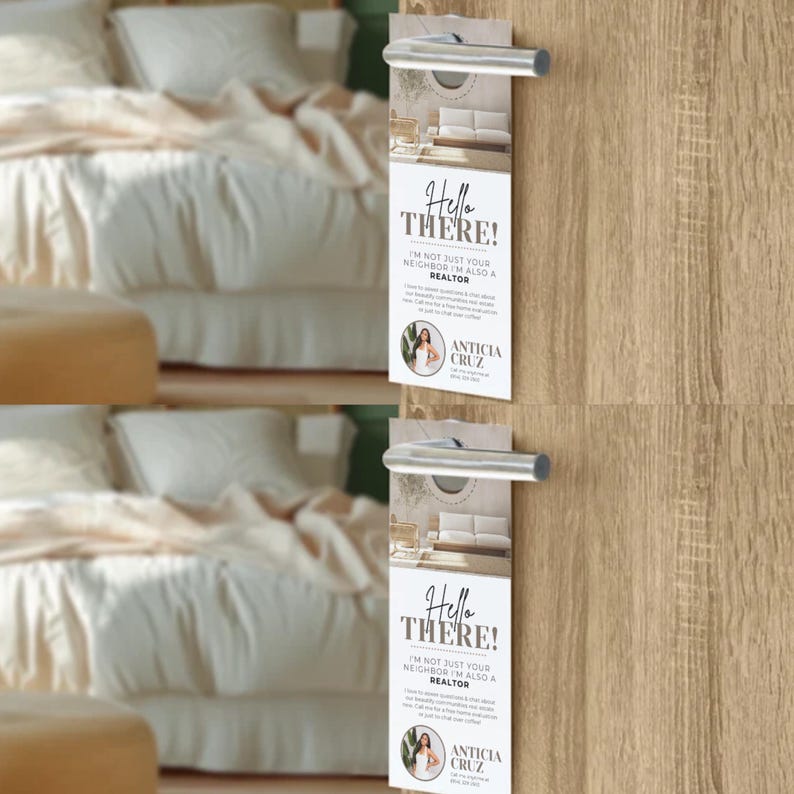 Real Estate Door Hanger Template Realtor Marketing Design Etsy