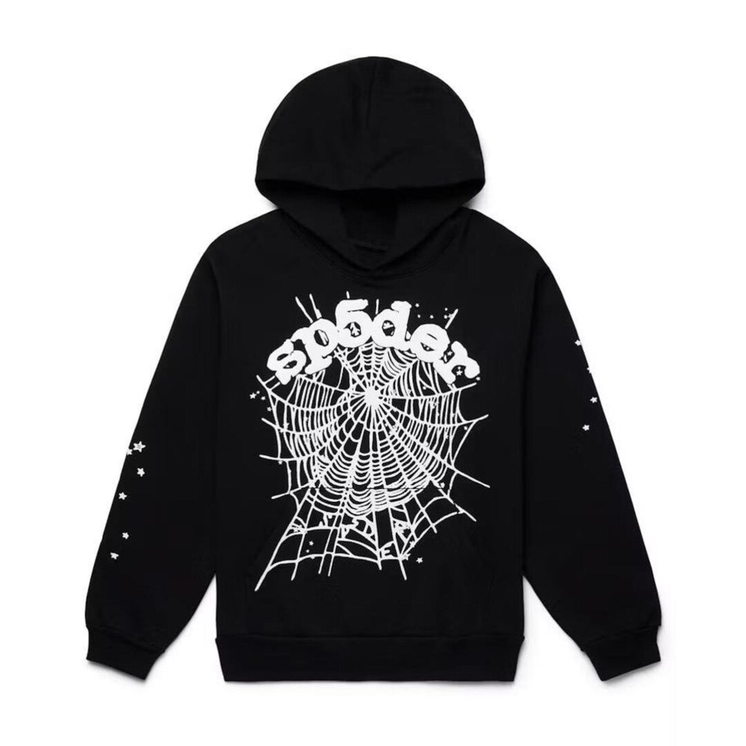 Sp5der OG Web Studded Zip Hoodie Black main image 1