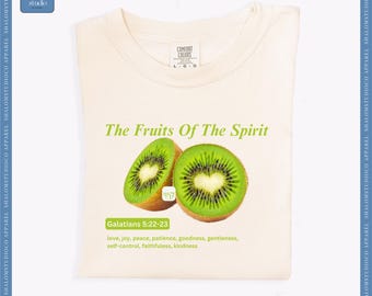 Fruits of the Spirit Comfort Colors T-Shirt, Retro Kiwi Graphic