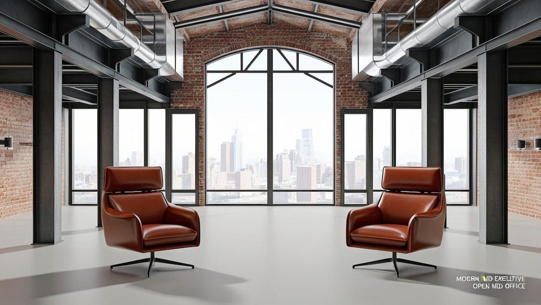 Virtual Background | NY | Industrial Executive Office With Chairs ...