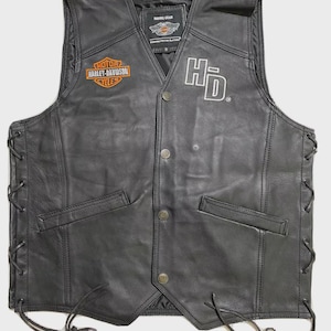 Men&#39;s Black Leather Motorcycle Vest | Genuine Cowhide Biker Vest | Racer Riding Gear | Special Gift for Him - Customized Waistcoat