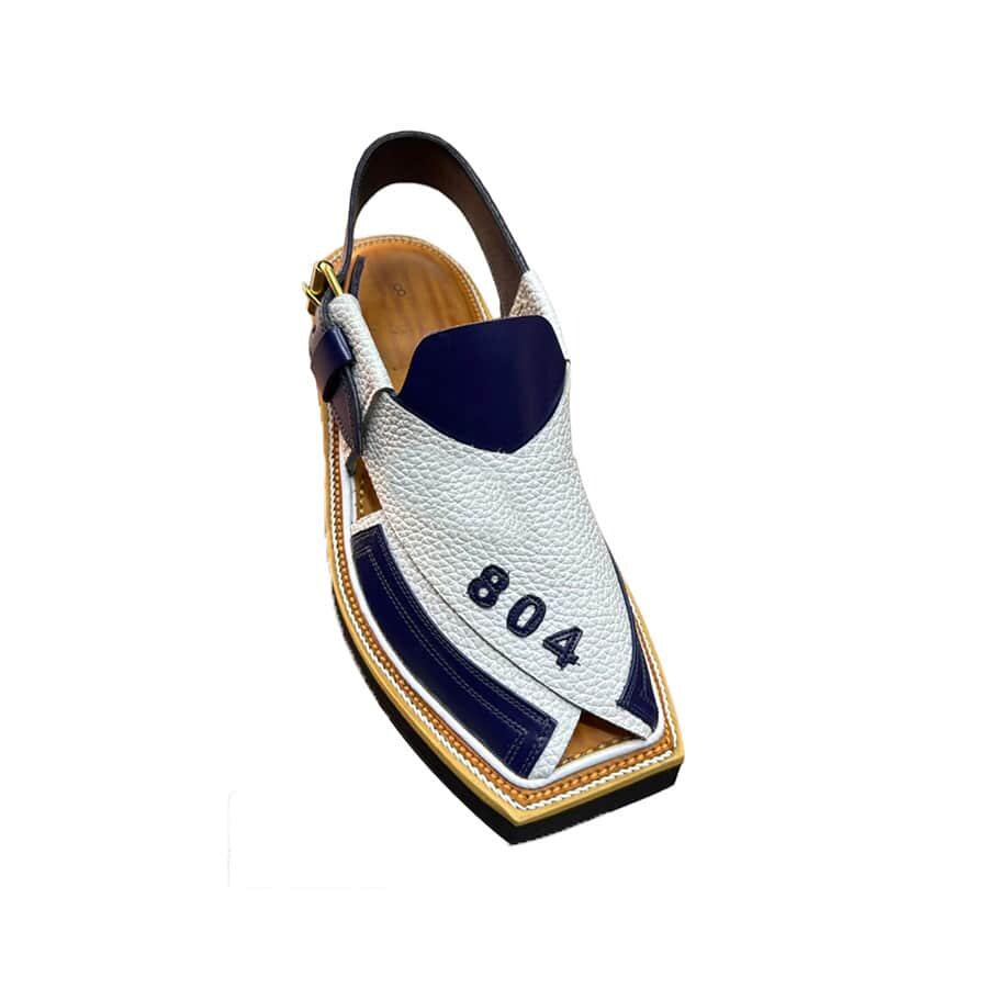 Handcrafted White Peshawari Chappal | Unique 804 Design  display picture 2