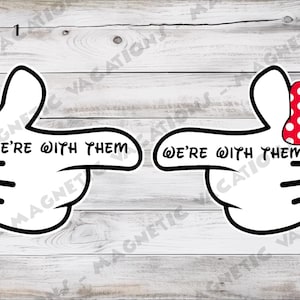 We&#39;re With Them - Mickey Mouse Hands - Disney Cruise - DCL Magnet