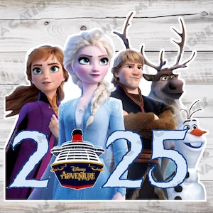 Aimant La Reine des neiges 2 - Anna Elsa Olaf - DCL - Aimant Disney Cruise - 2025/2026/2027/2028/2029 - Tous les navires