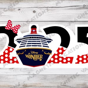 Minnie Mouse Magnet - DCL - Year Disney Cruise Magnet - 2025/2026/2027/2028/2029 - All ships - cruise magnet