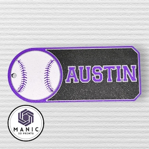 Personalisierter Baseball Taschenanhänger 'The Fastball' - Personalisiert mit NFC-Tag, Spielernummer und Farboptionen - Sport-Accessoires für Mamas & Spielerinnen