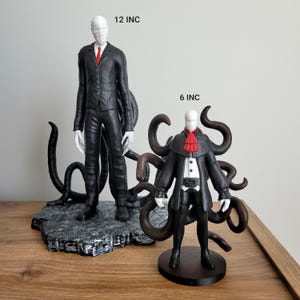 Hand-Painted Slenderman Figure: Horror Collectible Statue, Dark Art Decor