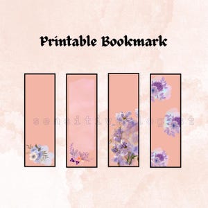 Books and Flowers Printable Bookmark Set: Book Lover Gift (Digital Download)