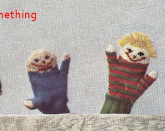 Vintage Pattern Childs Humpty Dumpty and Clown Puppet Mittens Digital Download Instructions