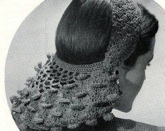 Crochet Pattern for 1940's Vintage Petal Snood PDF Instructions Digital Download