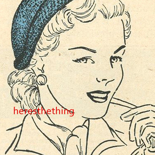 Vintage 1950's Knitted Cloche Hat PDF Pattern Instructions Immediate Digital Download