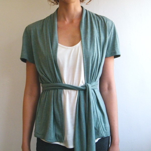 Summer Cardigan For every day chic Smoky green