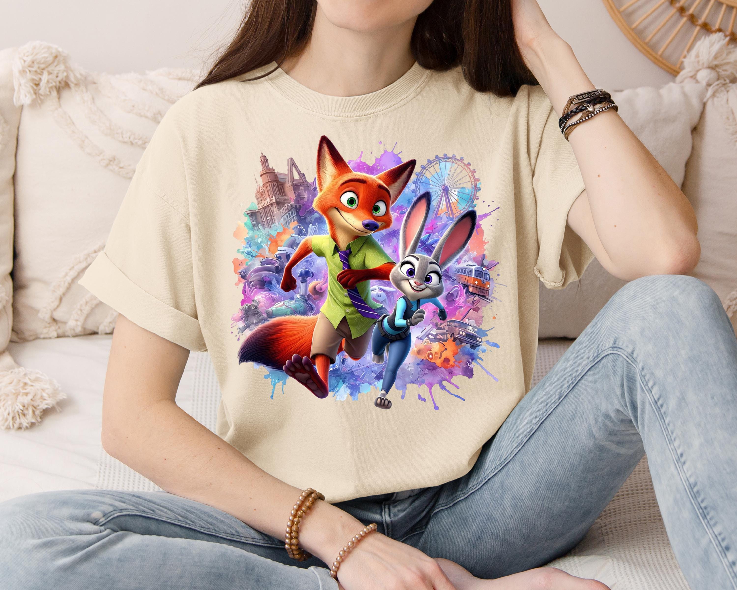 3 PNG Zootopia Nick & Judy Clipart Watercolor Splash | Sublimation ...