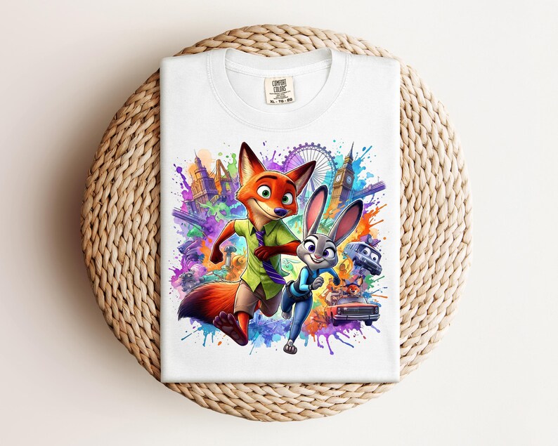 3 PNG Zootopia Nick & Judy Clipart Watercolor Splash | Sublimation ...