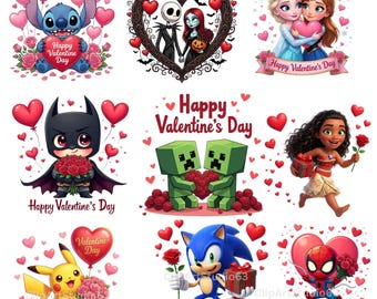 Valentine Superhero Clipart PNG Bundle | Superhero Valentine png | Kids Valentine Printable | Digital Download