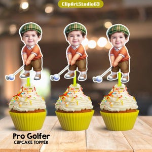 Pro Golfer Cupcake Toppers: Golf Party Decorations (Digital Download File)