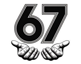 Six Seven 6 7 Meme Funny Hands SVG PNG Bundle, Viral Internet Meme ...